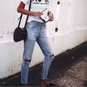 Citizens of Humanity Straight Leg Knee Hole Liya Jeans - Size 25